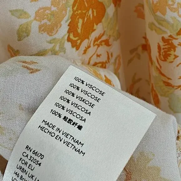 Free People Floral Tunic Top Size Small Ruffles Pockets Feminine Boho Romantic - Picture 11 of 13